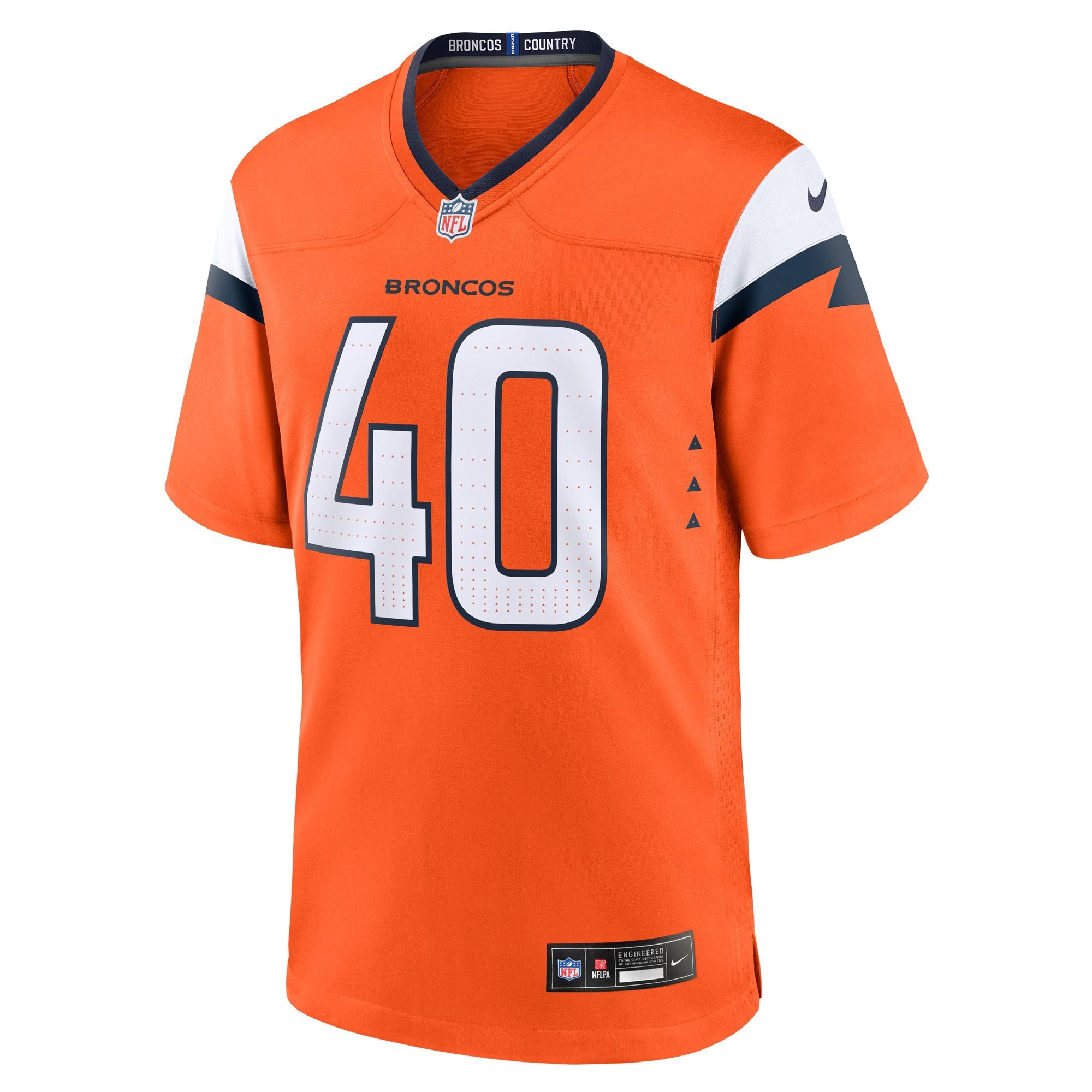 Denver Broncos Justin Strnad Orange Team Game Jersey