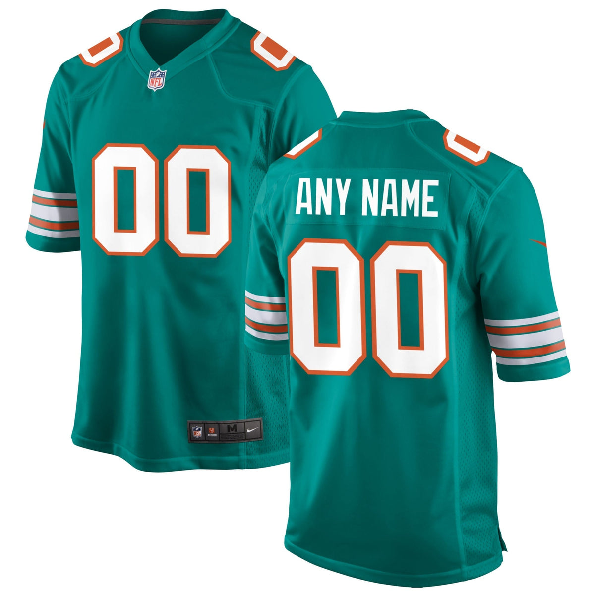Miami Dolphins Aqua Alternate Custom Game Jersey