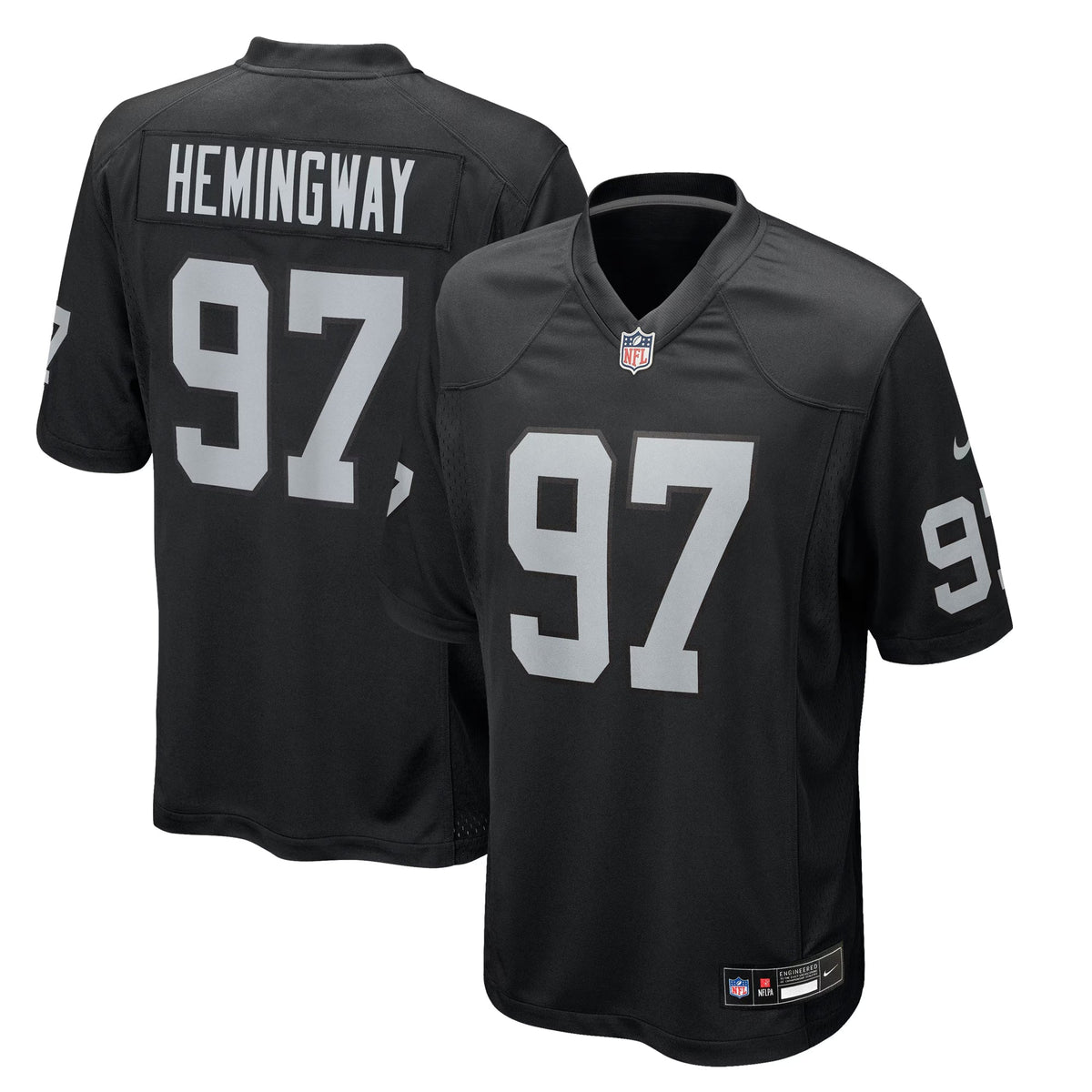 Las Vegas Raiders Tonka Hemingway Black Team Game Jersey