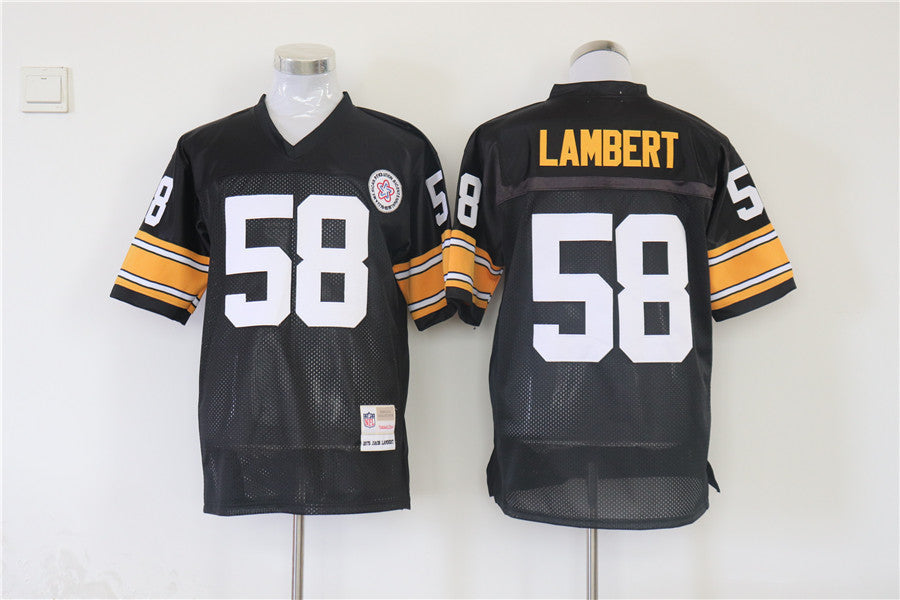 Men's Pittsburgh Steelers Jack Lambert Black Legacy Replica Jersey1