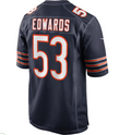 C. Bears TJ Edwards Navy Game Player Jersey Stitched American Football Jerseys