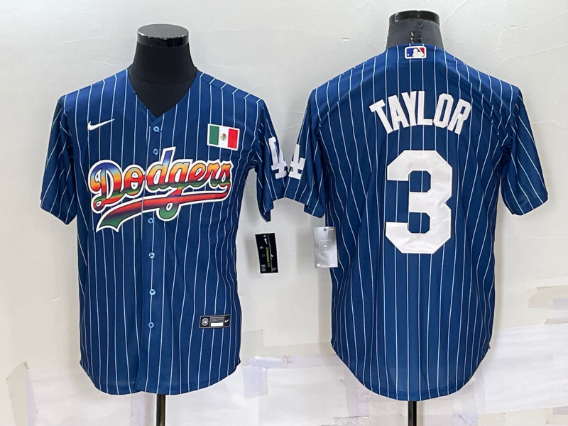 Men's Los Angeles Dodgers Chris Taylor #3 Blue Authentic Game jersey