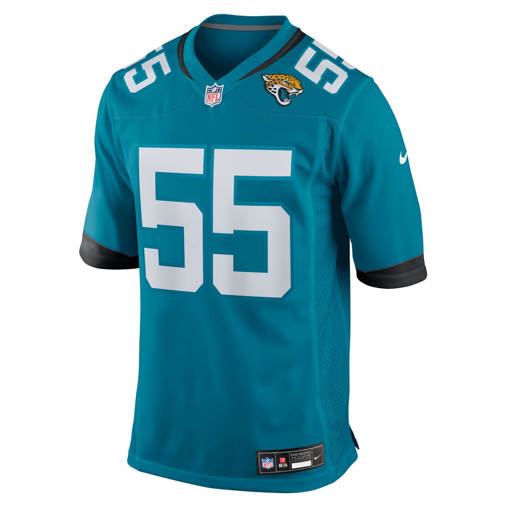 Jacksonville Jaguars Chuma Edoga Teal Team Game Jersey
