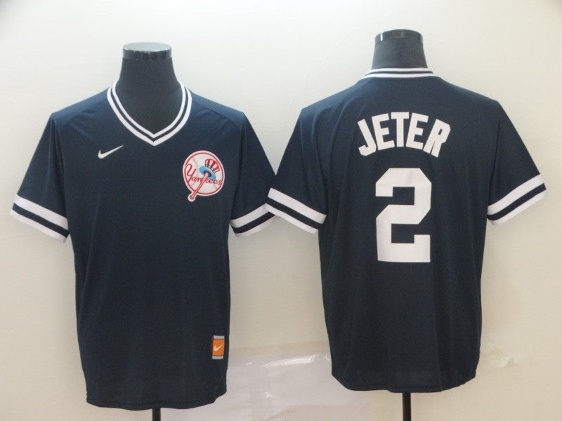 Men's New York Yankees Derek Jeter #2 Navy Stitched jersey