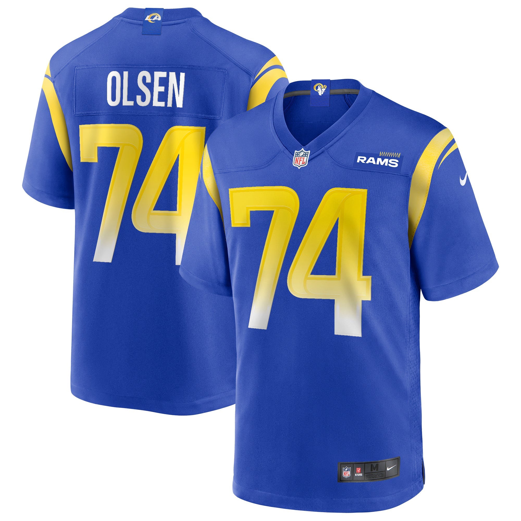 Los Angeles Rams Merlin Olsen Royal Game Retired Player Jersey