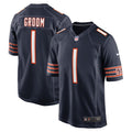 Chicago Bears Number 1 Groom Navy Game Jersey