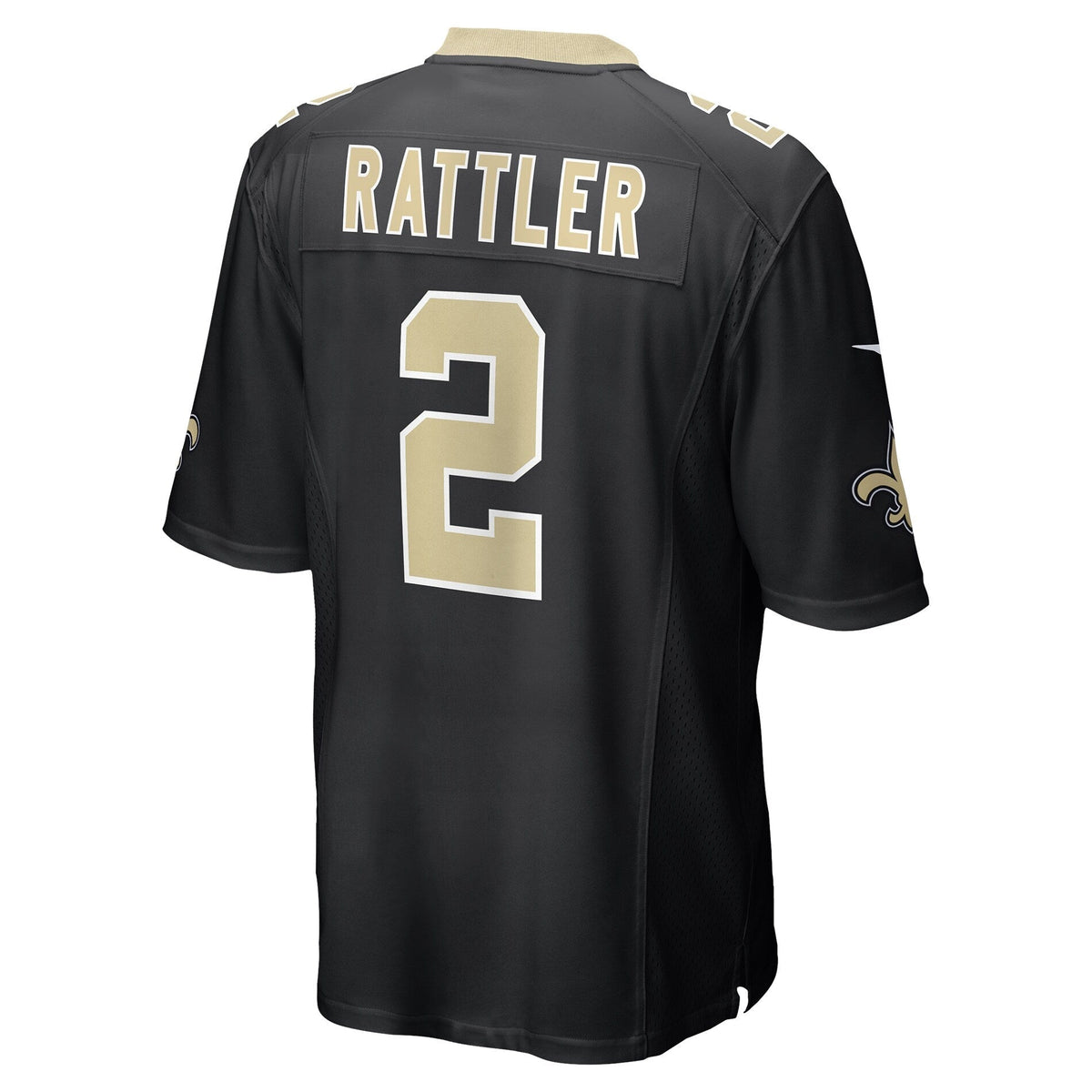 New Orleans Saints Spencer Rattler Black Team Game Jersey