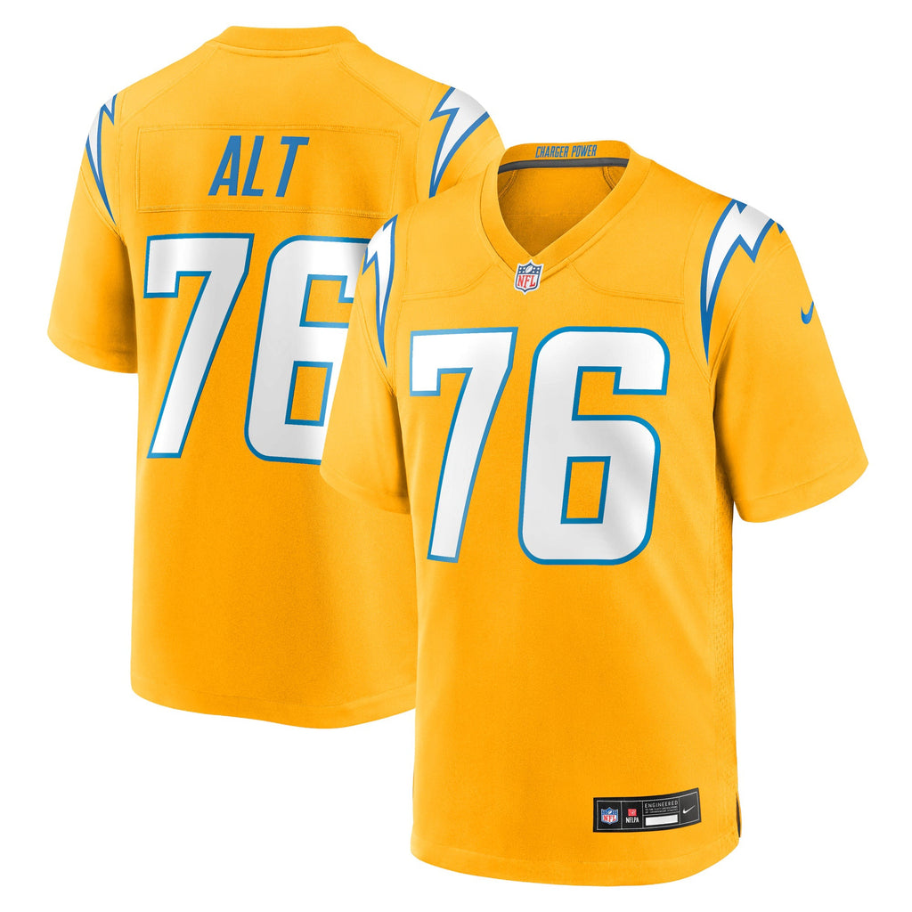 Los Angeles Chargers Joe Alt Gold Alternate Charger Power Game Player Jersey