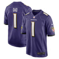 Baltimore Ravens Number 1 Dad Purple Game Jersey