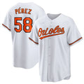 Baltimore Orioles #58 Cionel Prez White Authentic Player Jersey Baseball Jerseys