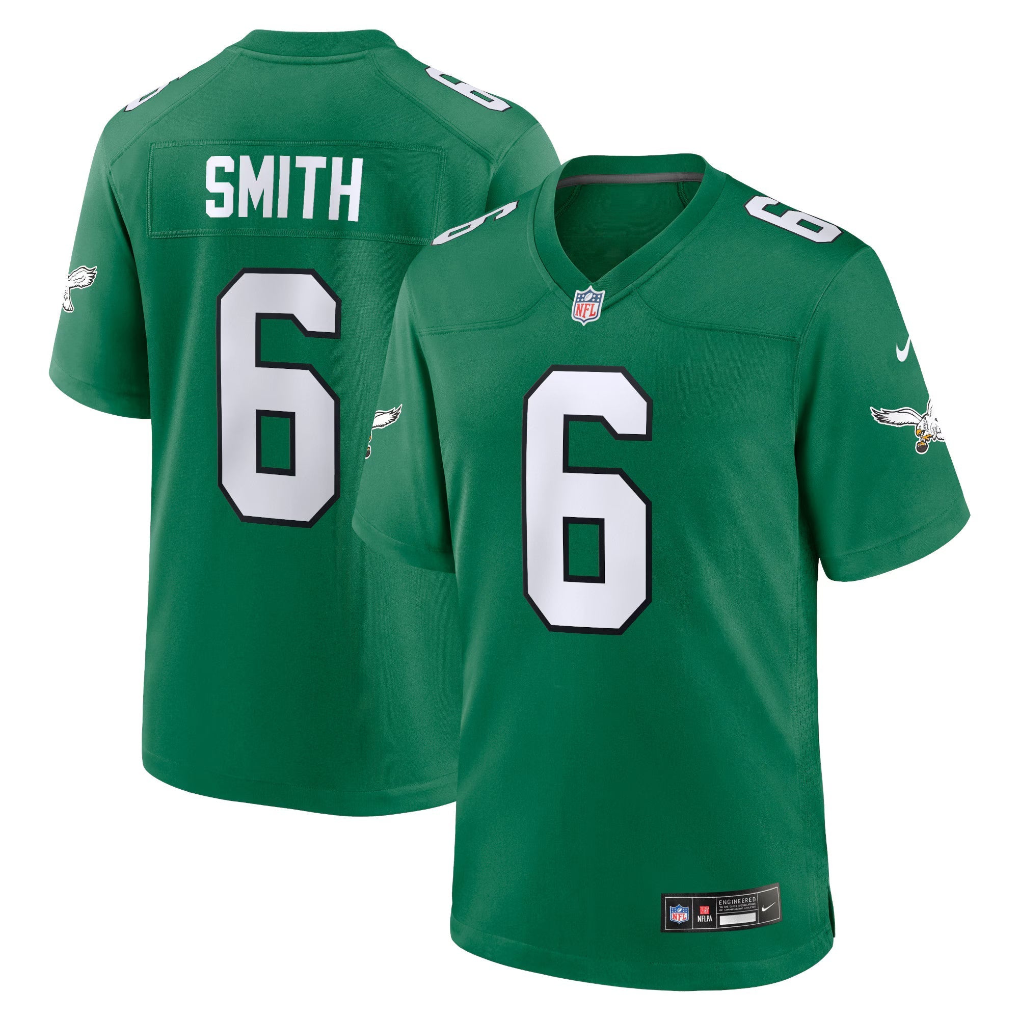 Philadelphia Eagles DeVonta Smith Kelly Green Alternate Game Player Jersey