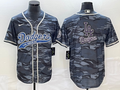 Men's Los Angeles Dodgers Grey Camouflage Team jersey Joint Edition