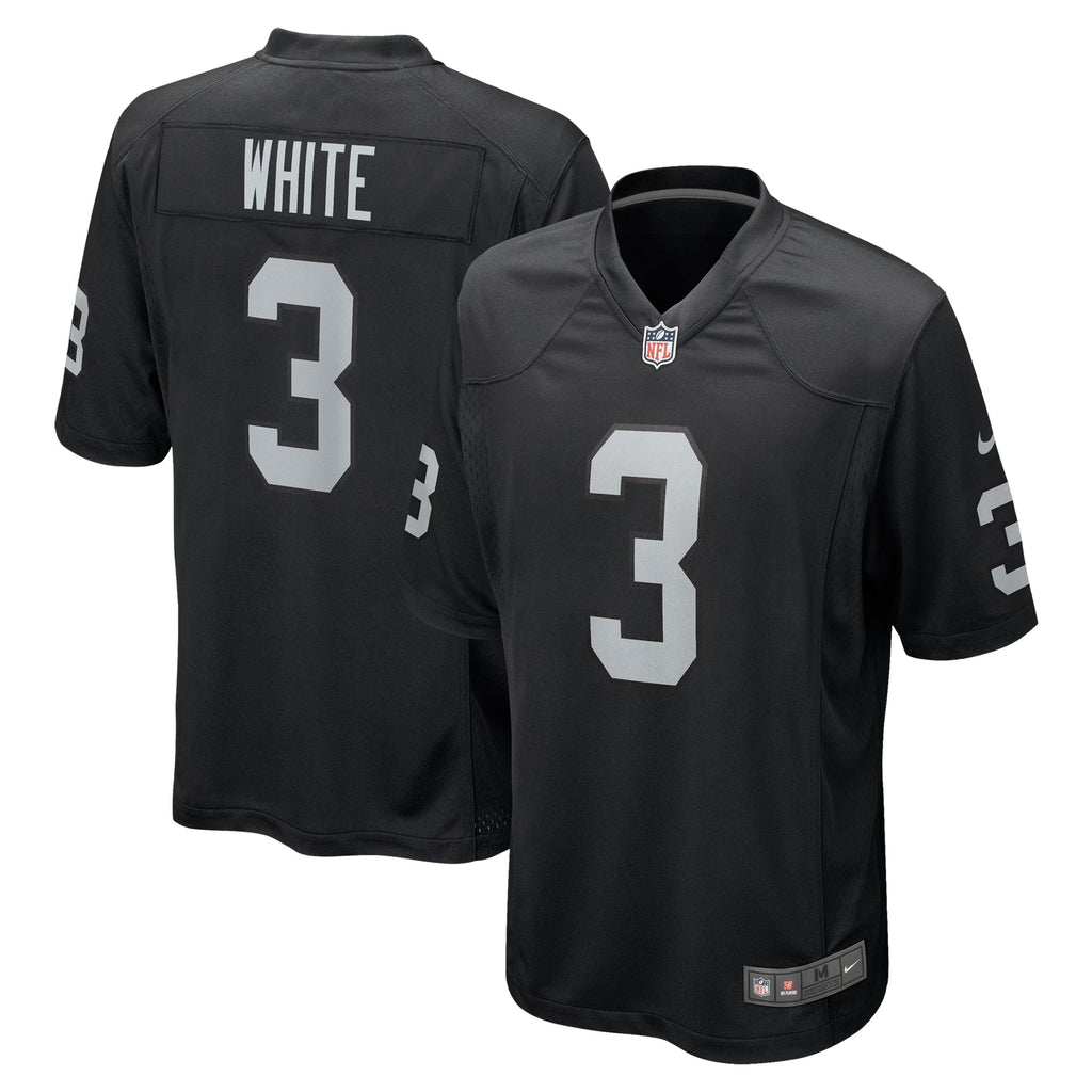 Las Vegas Raiders Zamir White Black Team Game Jersey