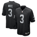 Las Vegas Raiders Zamir White Black Team Game Jersey