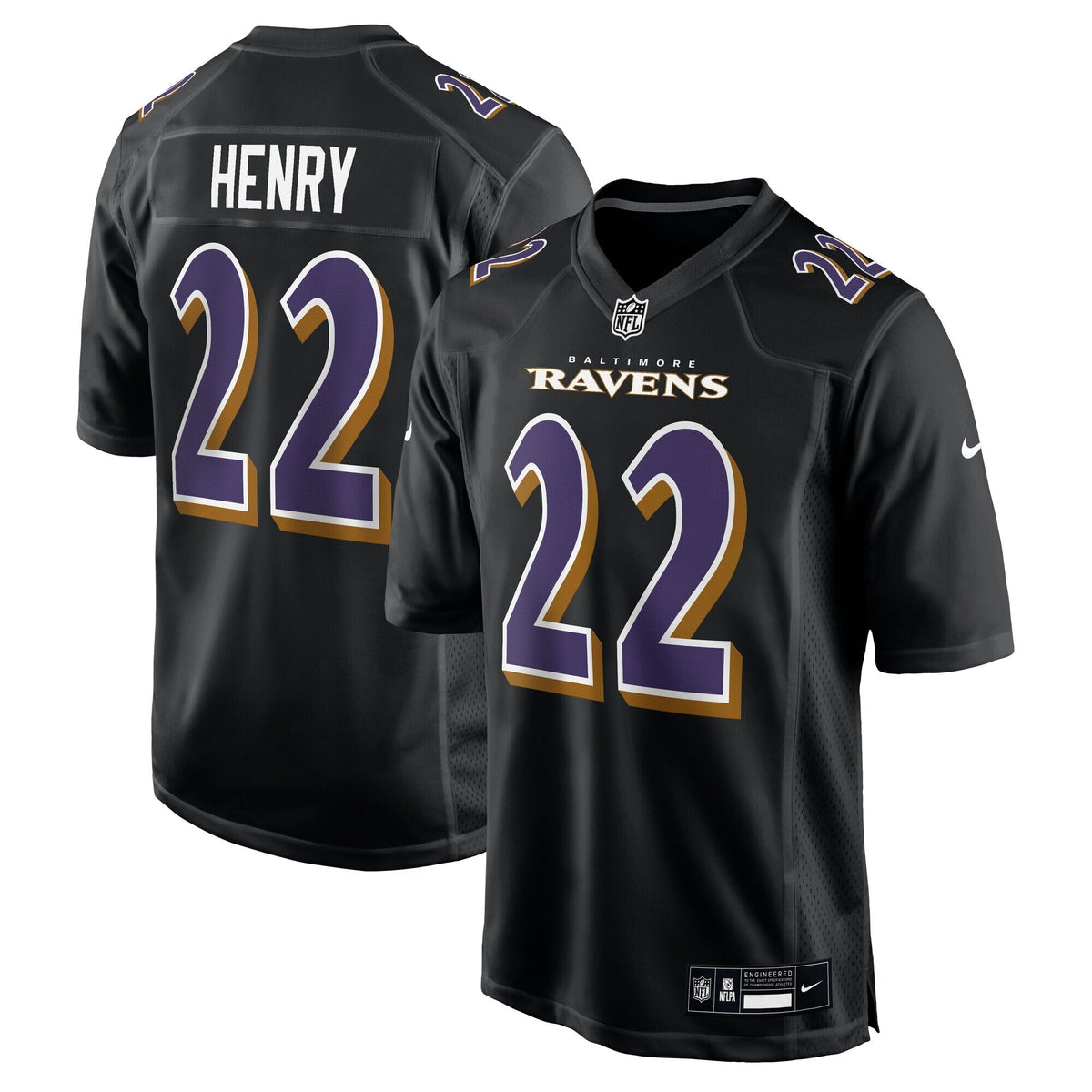 Baltimore Ravens Derrick Henry Carbon Black Fashion Jersey