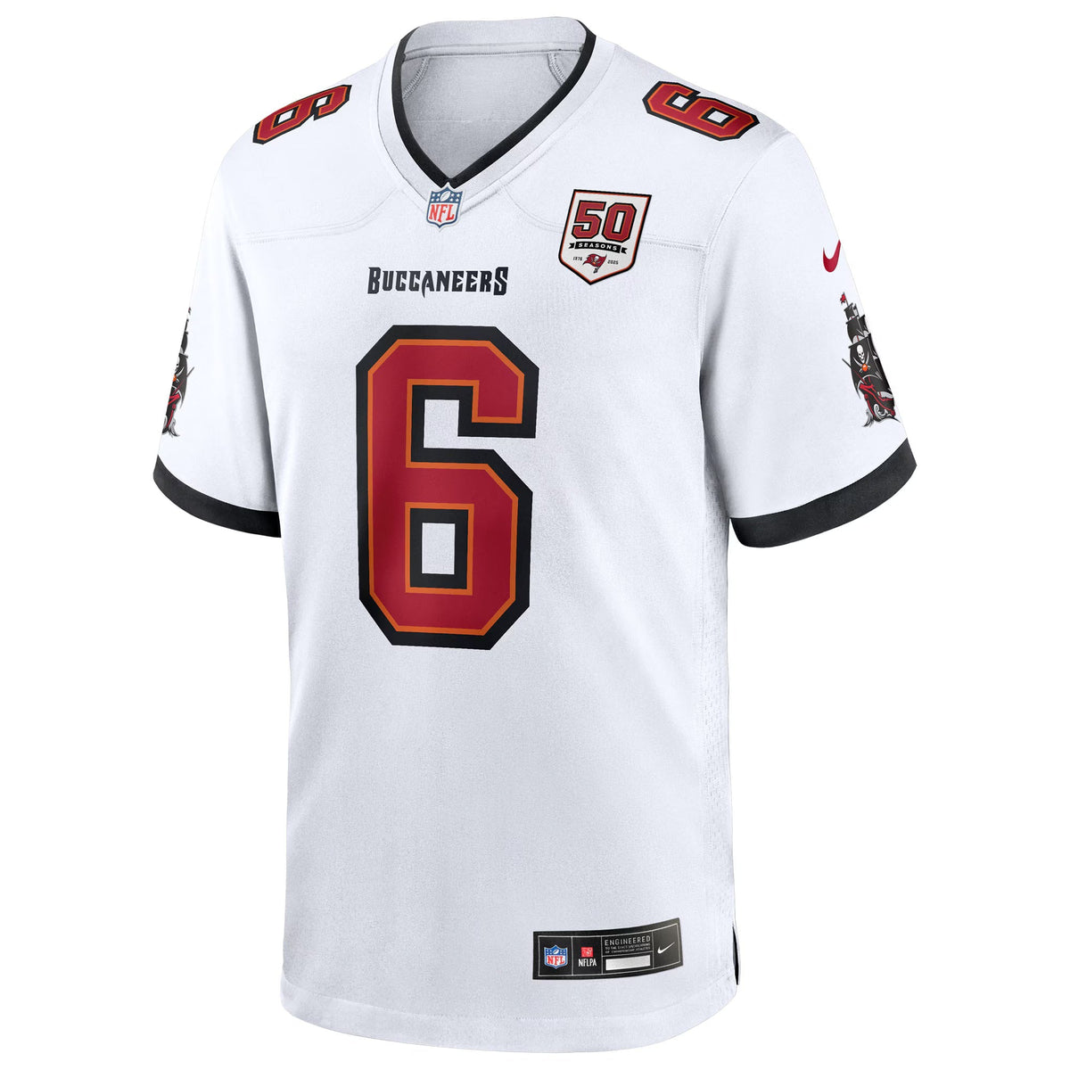 Tampa Bay Buccaneers Baker Mayfield White 50th Season White Game Jersey