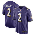 Baltimore Ravens Nate Wiggins Purple Player Game Jersey
