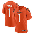 Cincinnati Bengals Ja'Marr Chase Orange Alternate Game Jersey