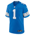 Detroit Lions Number 1 Dad Blue Game Jersey