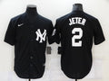 Men's New York Yankees Derek Jeter #2 Black Replica Baseball jersey