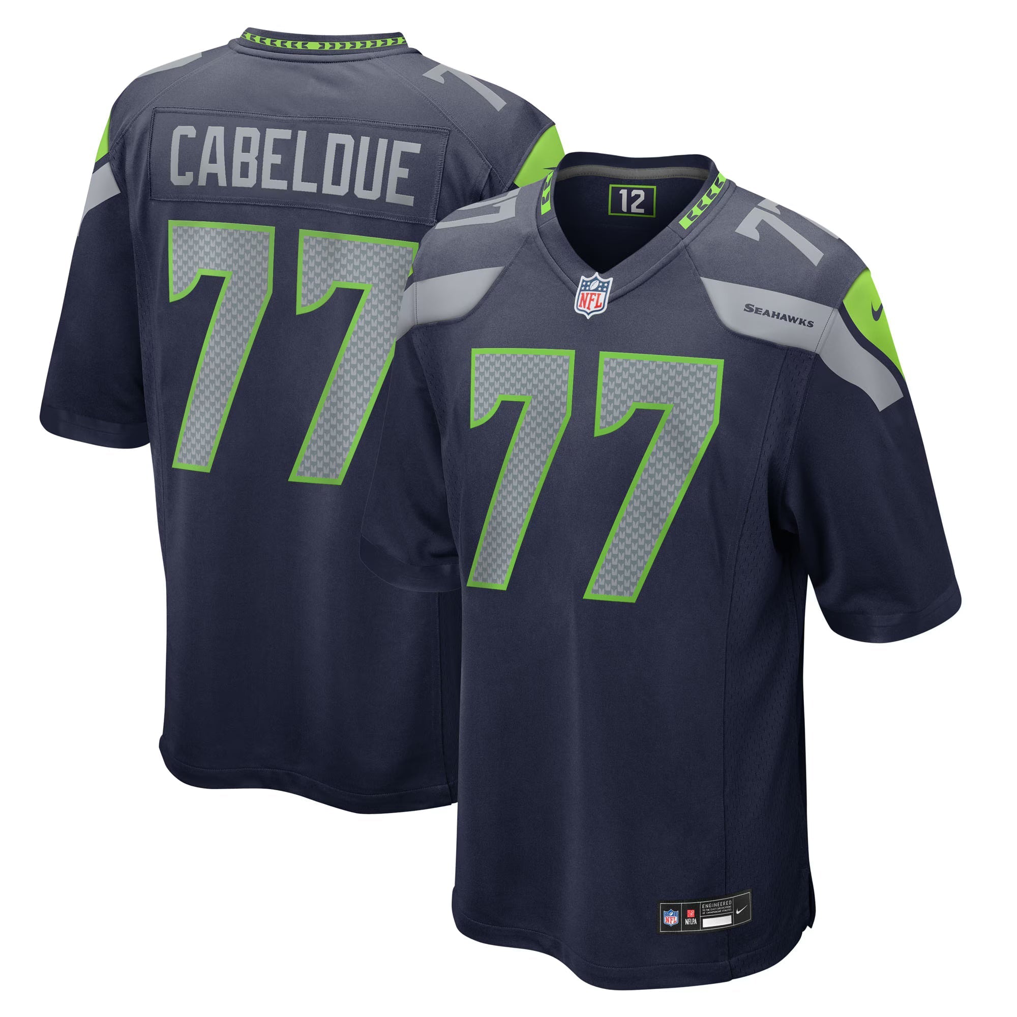 Seattle Seahawks Bryce Cabeldue College Navy Team Game Jersey