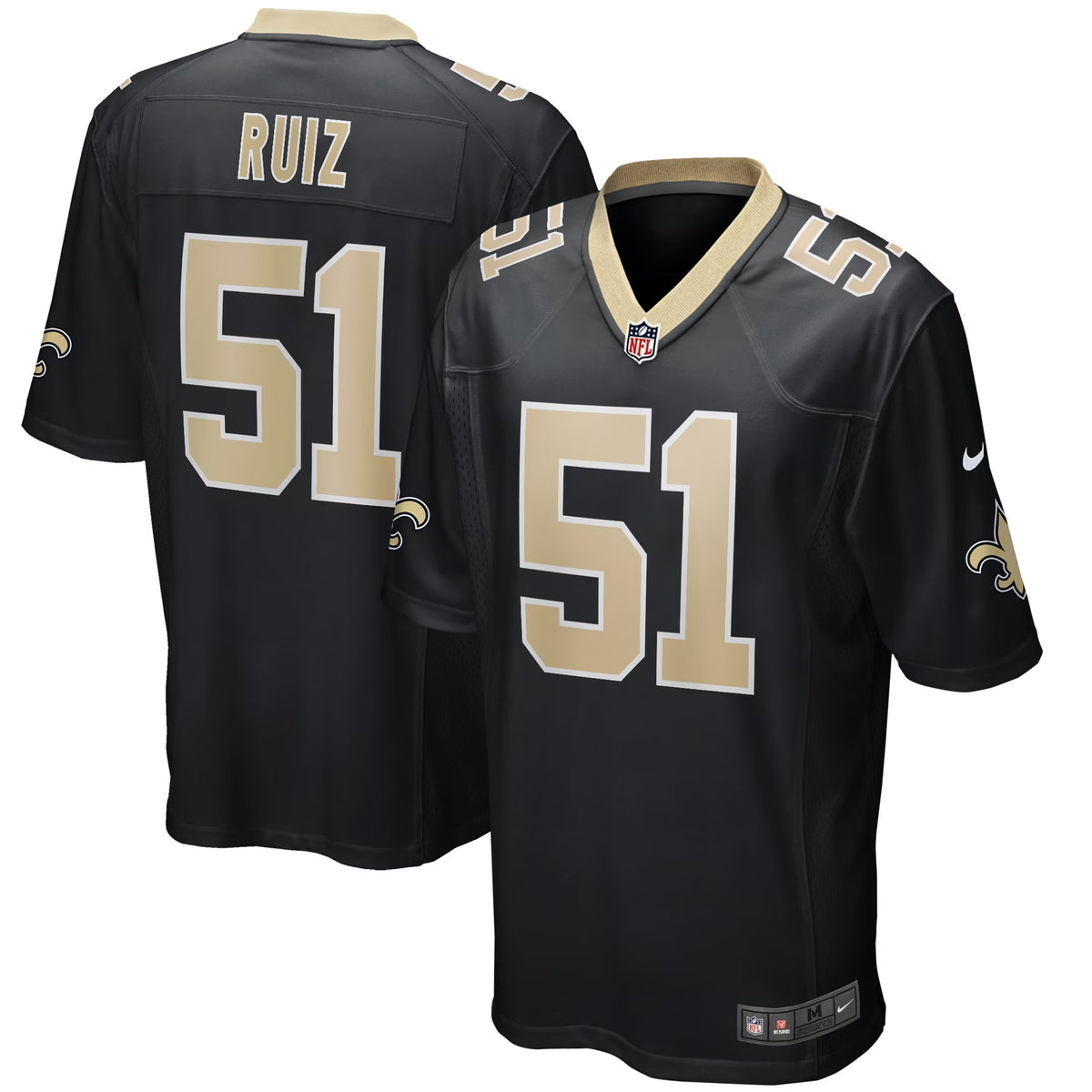 New Orleans Saints Cesar Ruiz Black Player Game Jersey