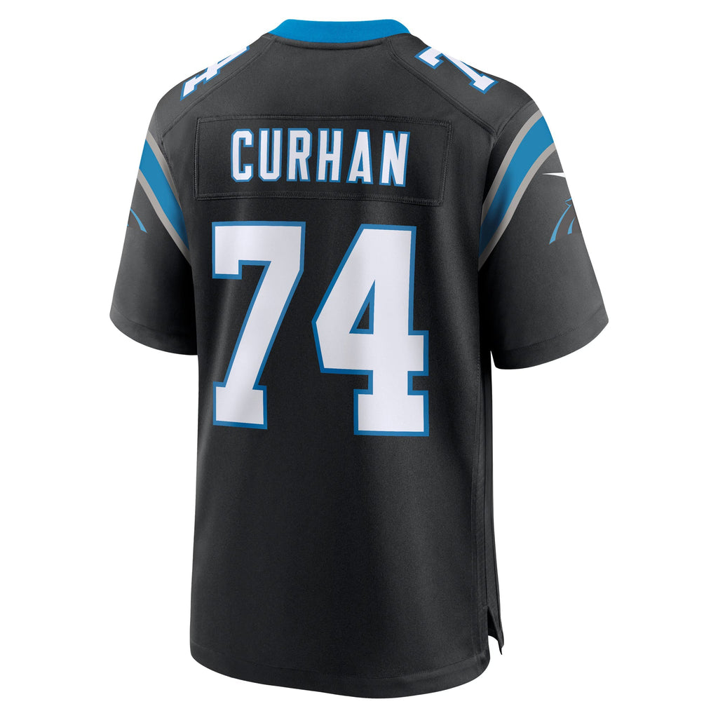 Carolina Panthers Jake Curhan Black Team Game Jersey