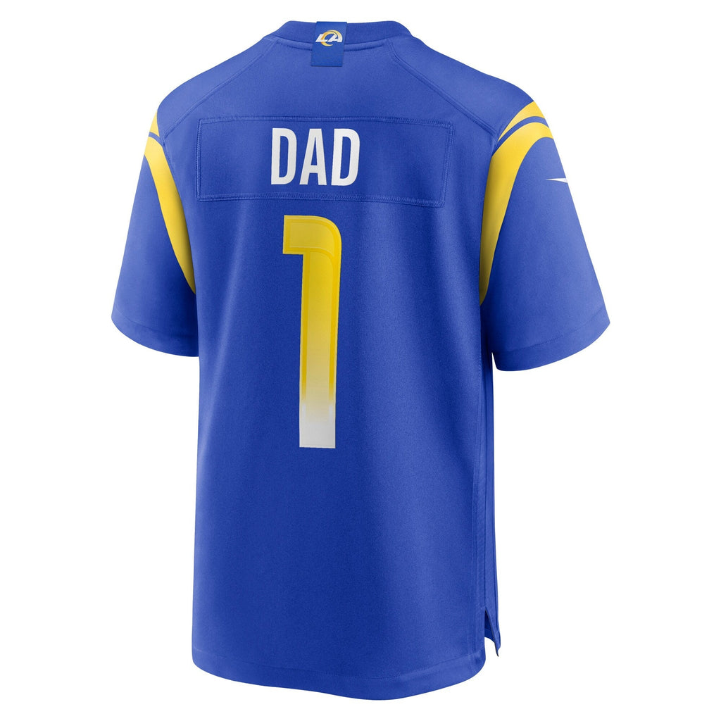Los Angeles Rams Number 1 Dad Royal Game Jersey
