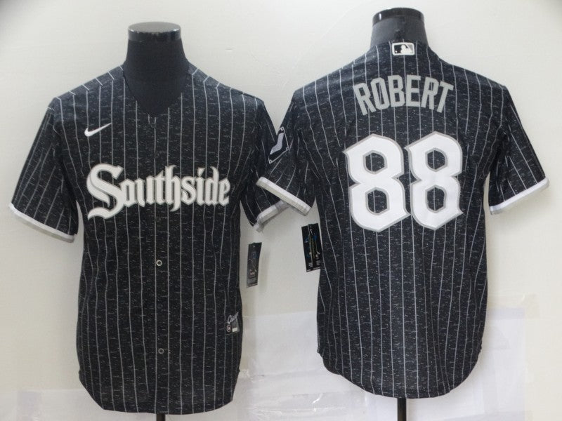 Men's Chicago White Sox Luis Robert #88 Black Stitched Jersey1