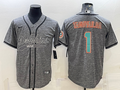 Men's Miami Dolphins Tua Tagovailoa #1 Gray Game Jersey1 Joint Edition