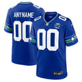 Seattle Seahawks Royal 50th Season Throwback Custom Game Jersey