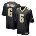 New Orleans Saints Tyler Shough Black Game Jersey