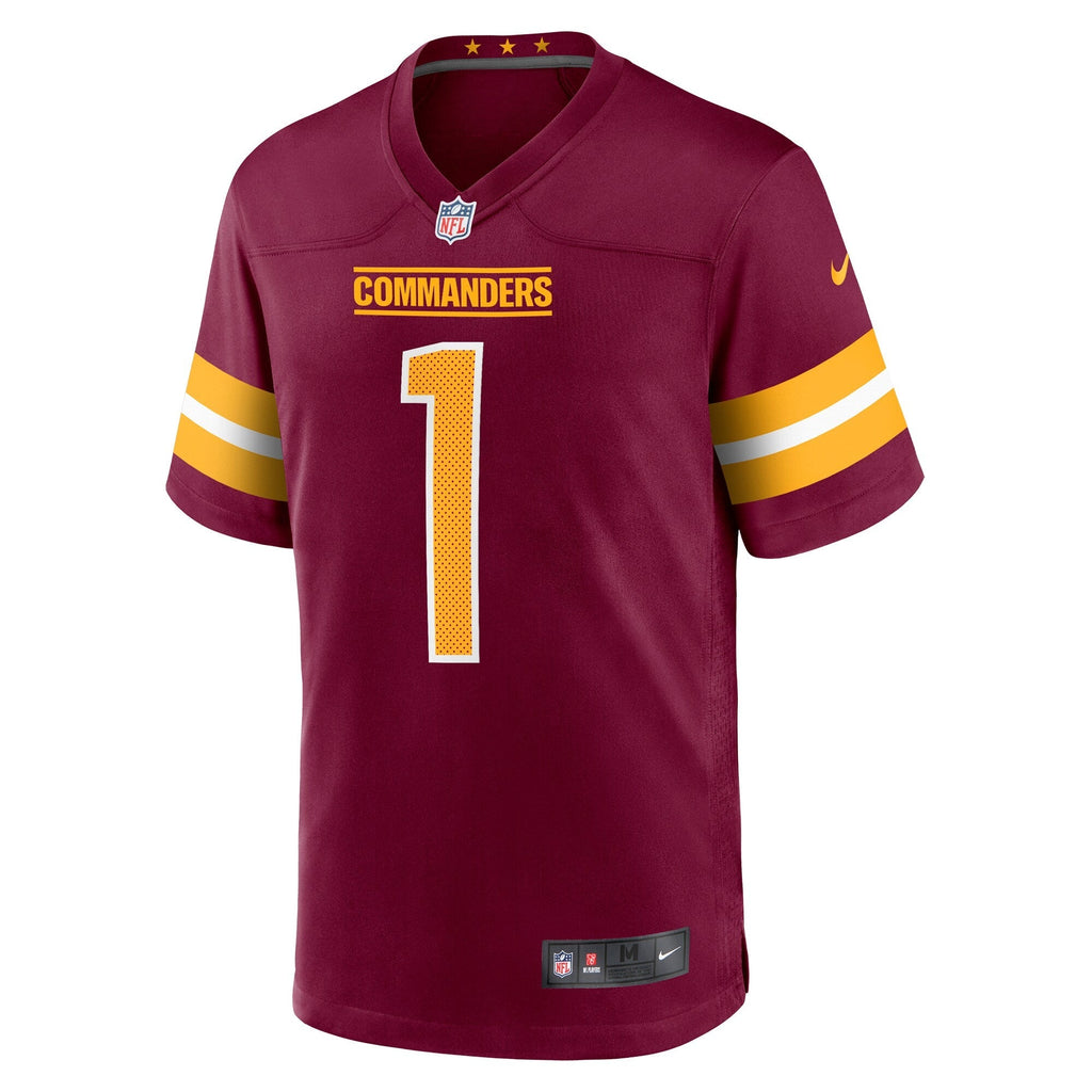 Washington Commanders Number 1 Dad Burgundy Game Jersey