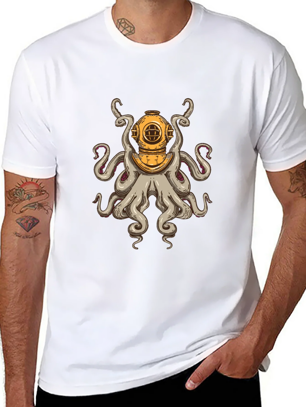 Diver Octopus T-Shirt - Unique Graphic Tee