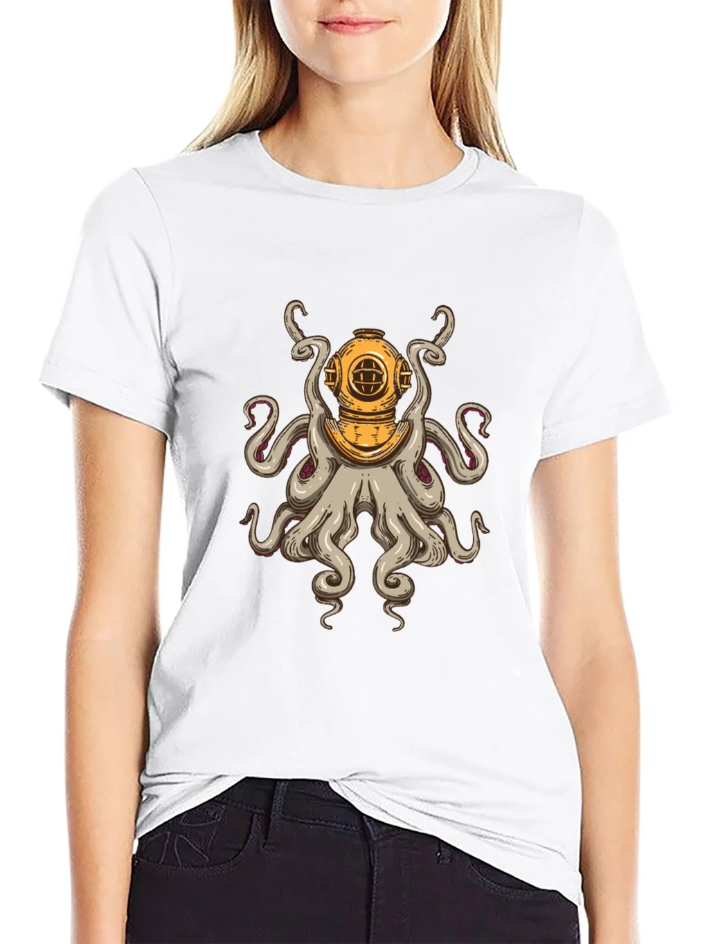 Diver Octopus T-Shirt - Unique Graphic Tee