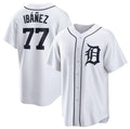 Detroit Tigers #77 Andy Ibez White Home Replica Player Name Jersey Baseball Jerseys