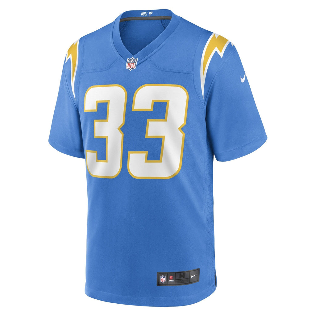 Los Angeles Chargers Deane Leonard Powder Blue Game Player Jersey