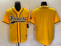 Men's Milwaukee Brewers Yellow Replica Blank jersey Joint Edition