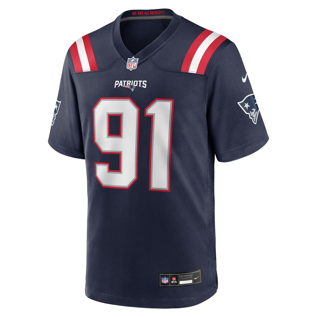 New England Patriots Elijah Ponder Navy Team Game Jersey