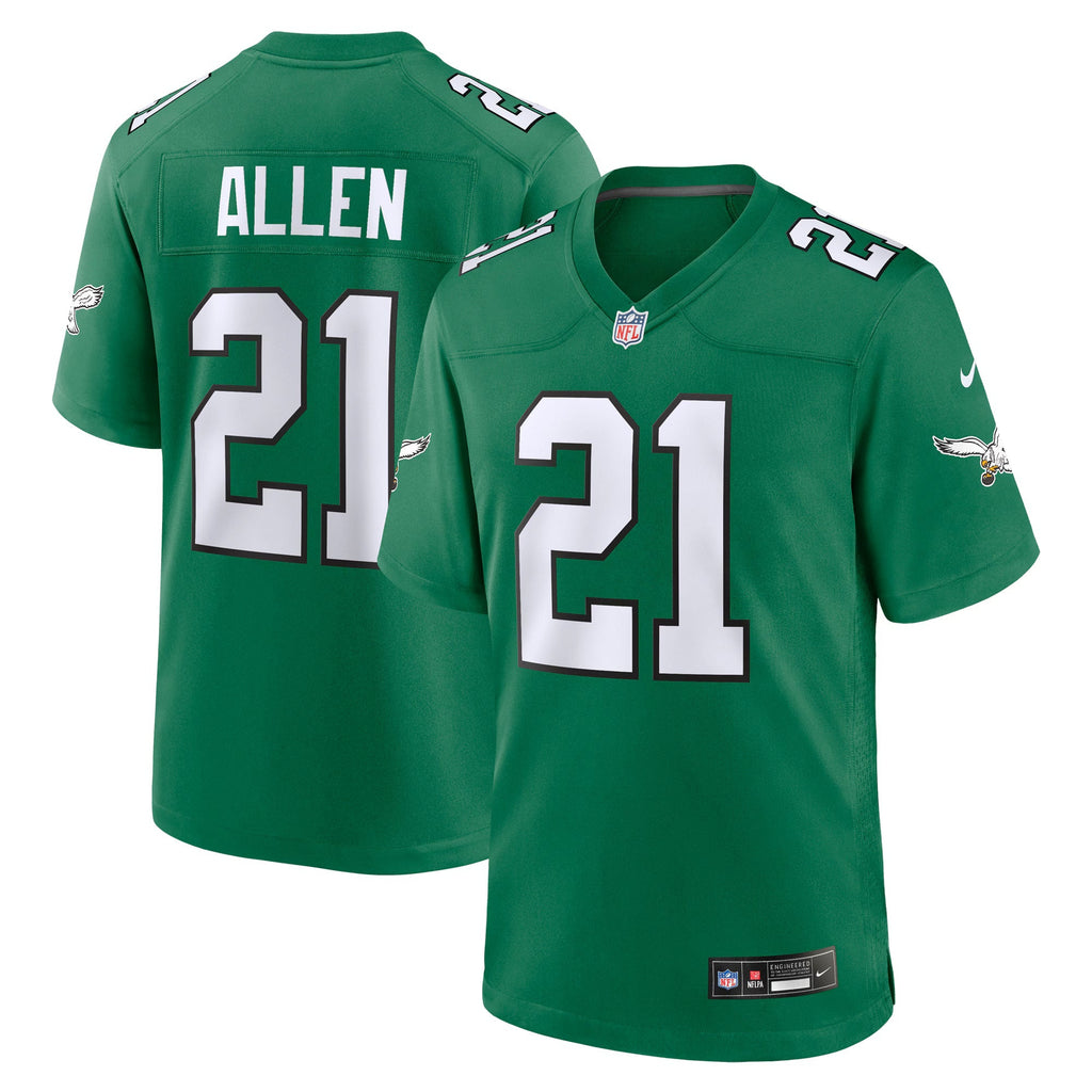 Philadelphia Eagles Eric Allen Kelly Green Retired Player Alternate Game Jersey