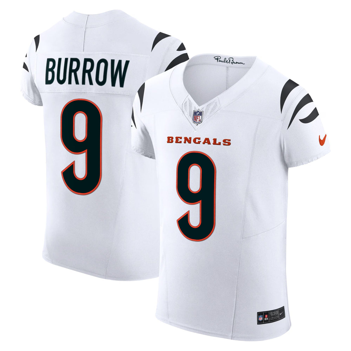 Cincinnati Bengals Joe Burrow White Vapor F.U.S.E. Elite Jersey