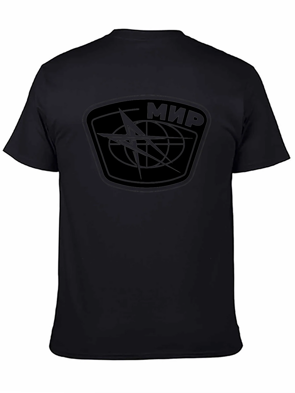 Mir Space Station Design T-Shirt - Black