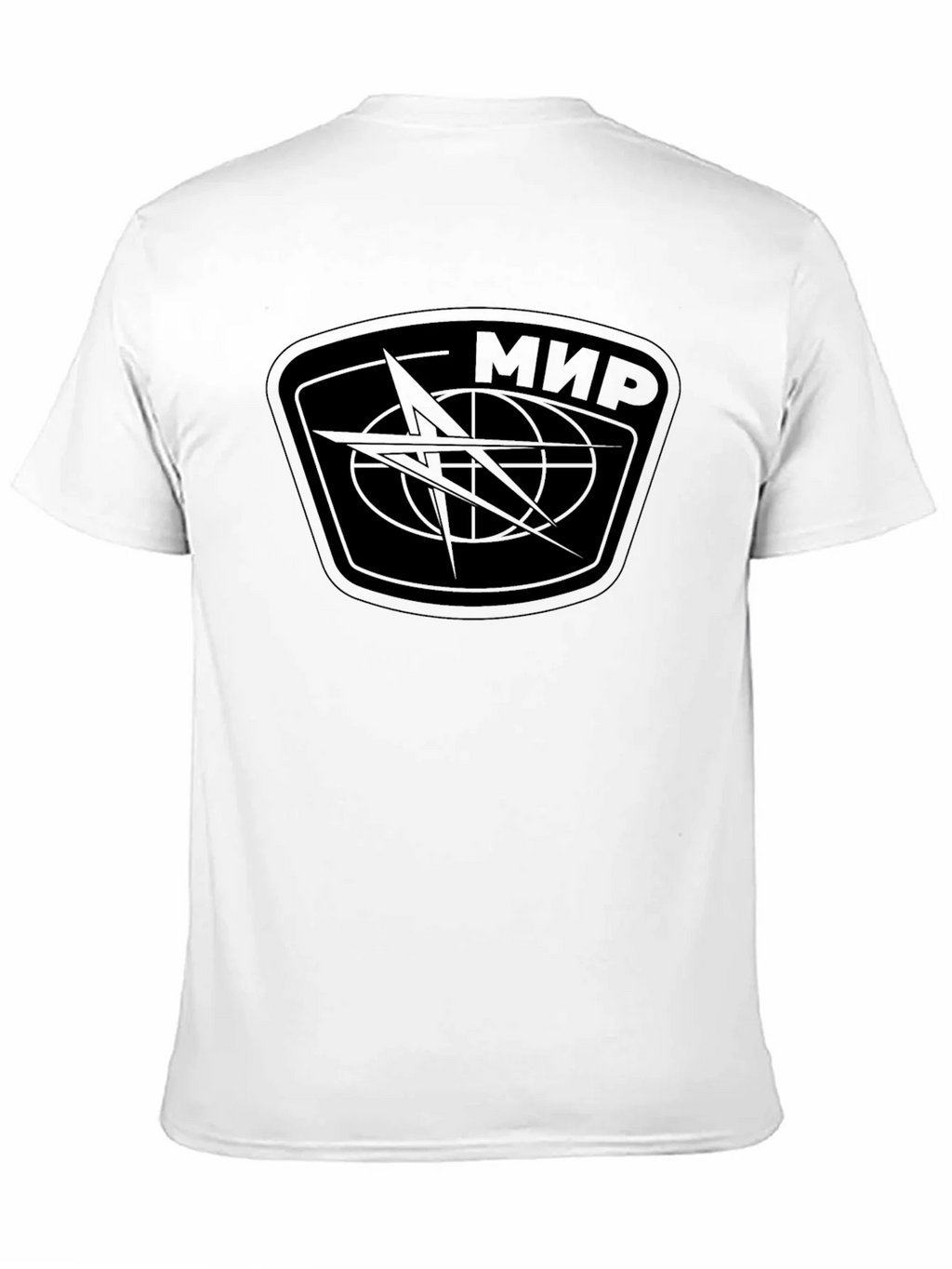 Mir Space Station Design T-Shirt - Black