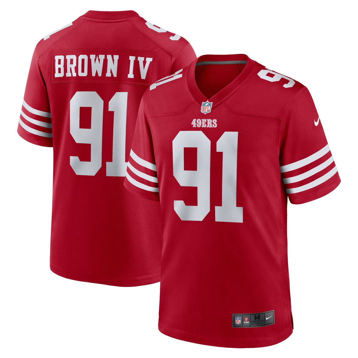 San Francisco 49ers Earnest Brown IV Scarlet Team Game Jersey