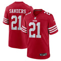 San Francisco 49ers Deion Sanders Scarlet Team Retired Player Game Jersey
