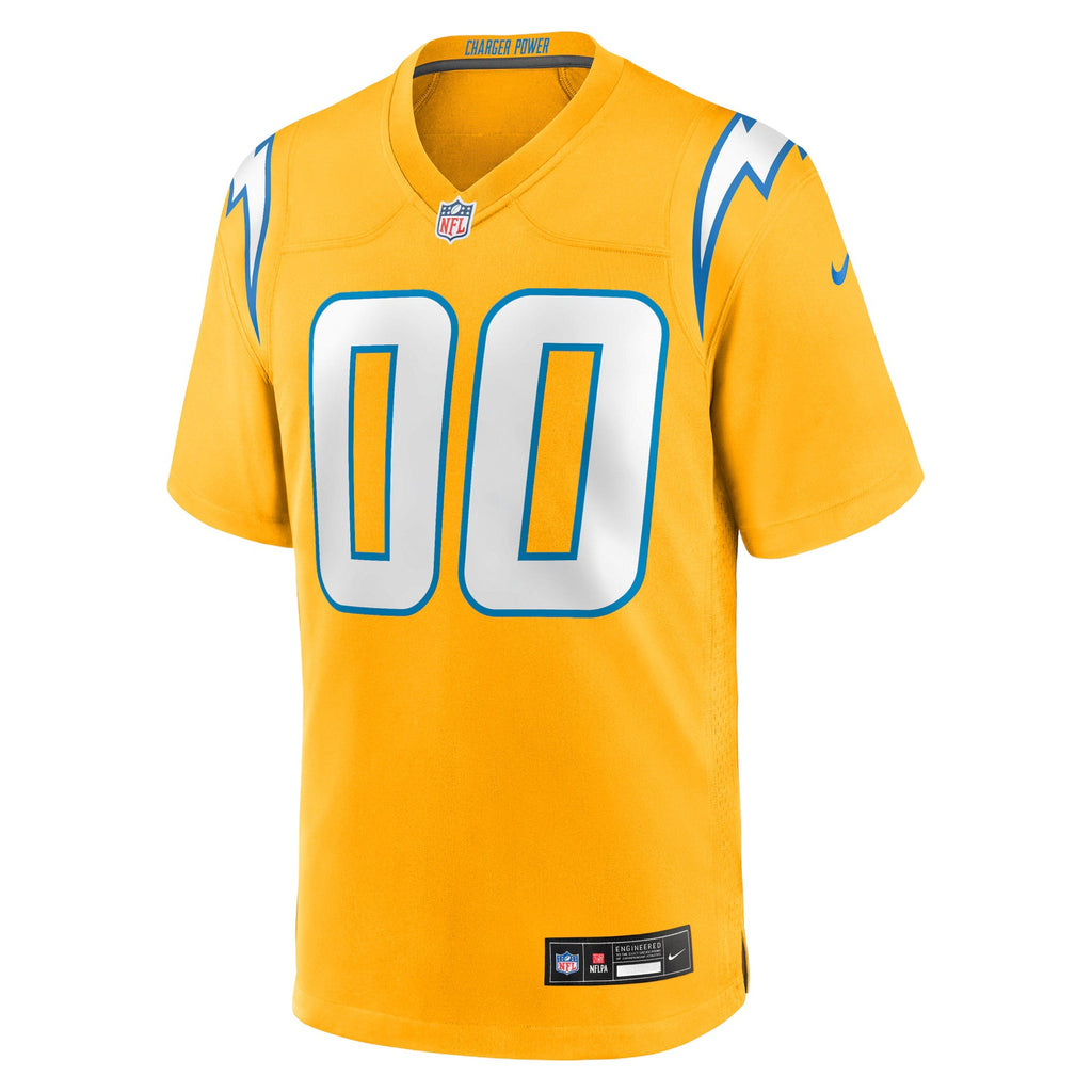 Los Angeles Chargers Gold Alternate Charger Power Game Custom Jersey