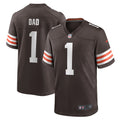 Cleveland Browns Number 1 Dad Brown Game Jersey
