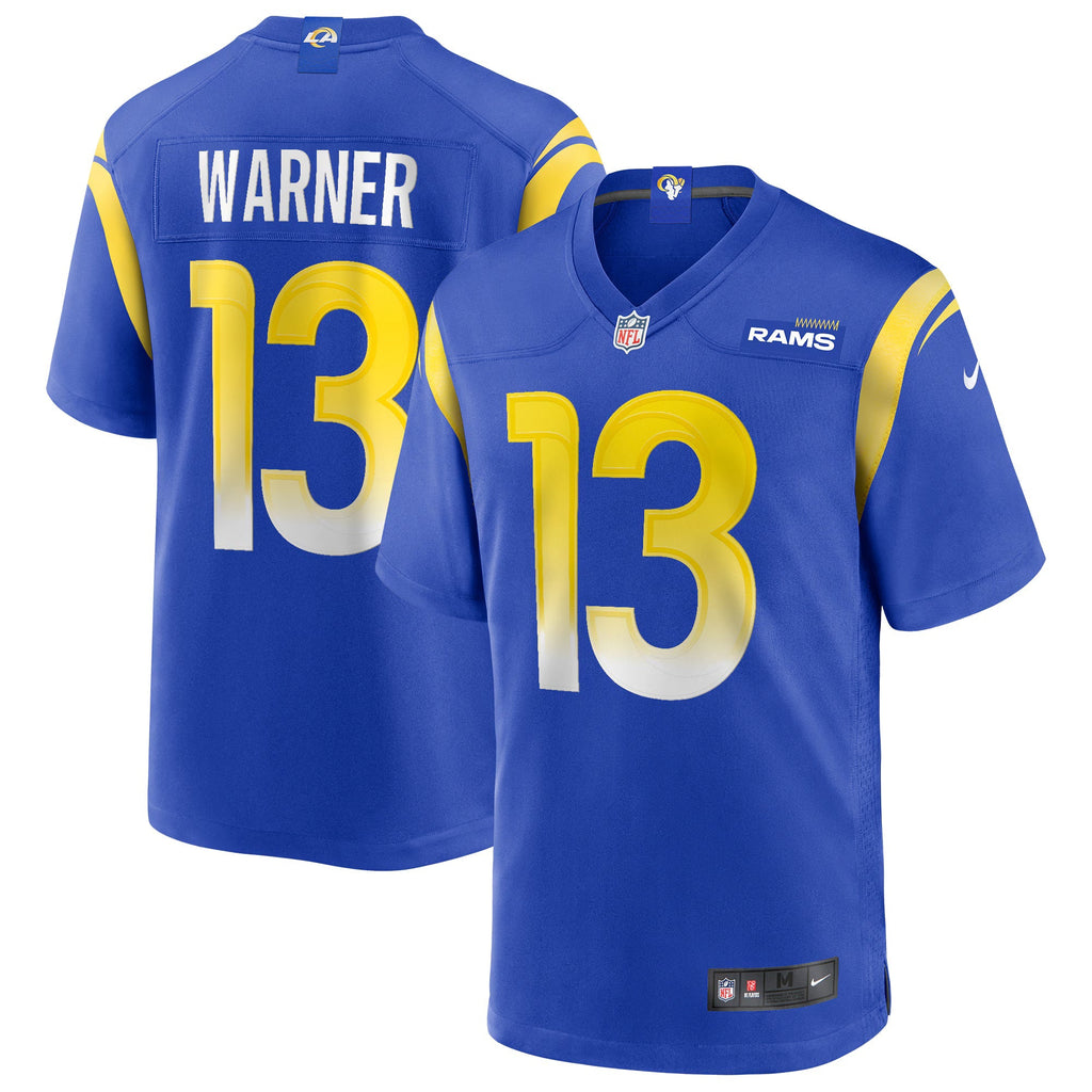 Los Angeles Rams Kurt Warner Royal Game Retired Player Jersey