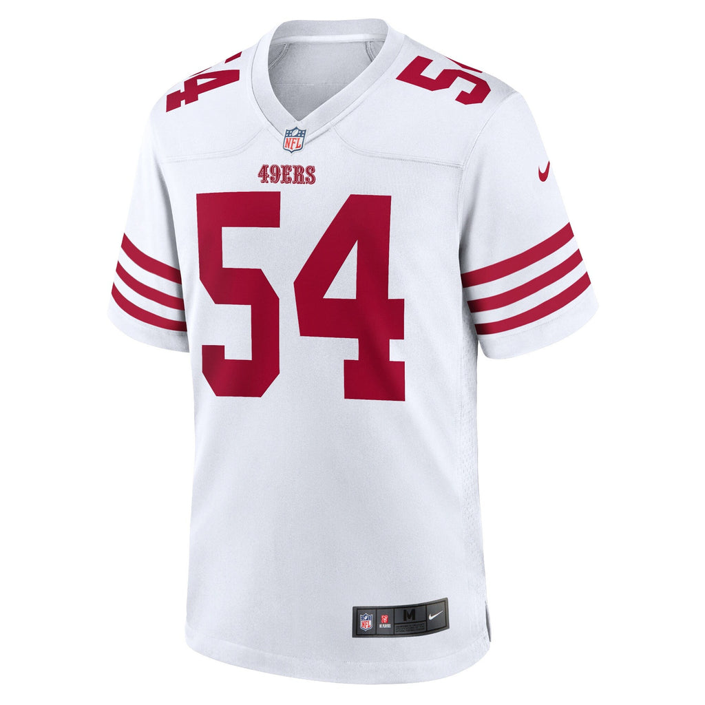 San Francisco 49ers Fred Warner White Team Game Player Jersey