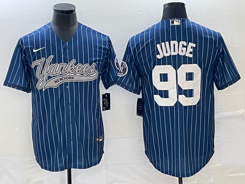 Men's New York Yankees Aaron Judge #99 Blue Player jersey Joint Edition